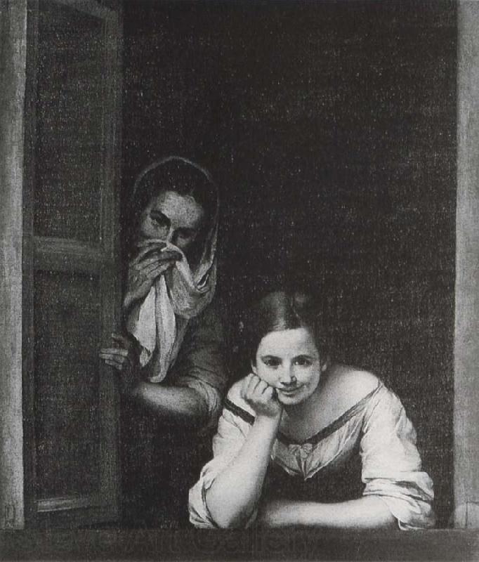 Bartolome Esteban Murillo Two Women at the window France oil painting art